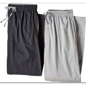 Men's Hanes Sleepwear Lounge Pants Set of 2 Black & Gray Size 3XL